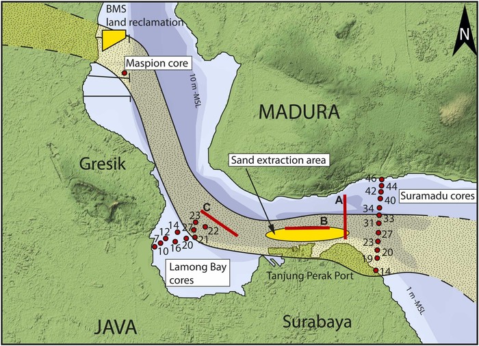 Peta lokasi penggalian fosil Homo erectus