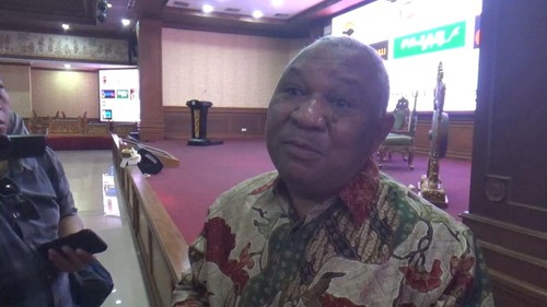 Deputi Bidang Produk Wisata dan Penyelenggara Kegiatan (Events) Kemenpar, Vinsensius Jemadu, di Puspem Badung, Selasa (20/5/2025). (Agus Eka/detikBali)