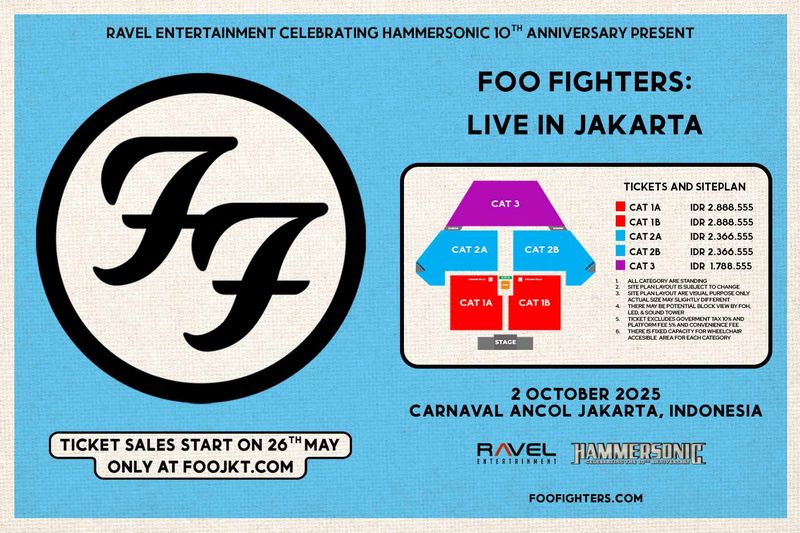 Informasi Konser Foo Fighters Jakarta.