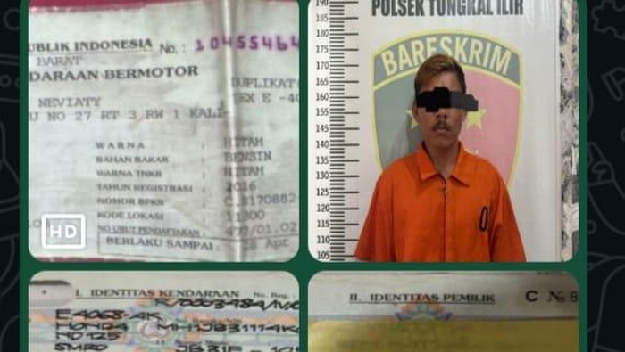 Pelaku pencurian sepeda motor di Banyuasin berhasil ditangkap saat sedang tidur.