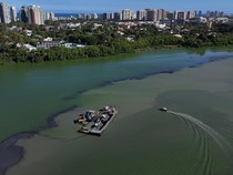 Penampakan Laguna di Rio de Janeiro Brasil Tercemar Air Hitam