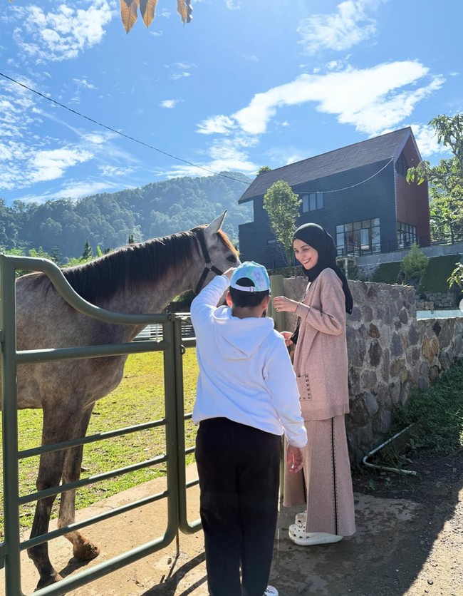 Shireen Sungkar membagikan beberapa foto vilanya yang baru selesai dibangun. Terletak di puncak, vila tersebut tampak cukup luas dilengkapi dengan halaman berkuda. Foto: Instagram/@shireensungkar