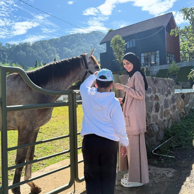 7 Foto Shireen Sungkar Pamer Vila Baru di Puncak, Dilengkapi Halaman Berkuda
