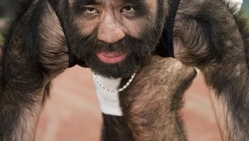 Sejak usianya dua tahun, Yu Zhenhuan mengalami kondisi tak biasa di mana 96% tubuhnya ditutupi oleh rambut. Dia menjadi orang dengan paling banyak rambut di dunia. Foto: AFP/East News via Bright Side