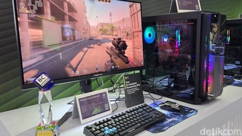 Ini adalah monitor gaming Predator XB323QX. Layarnya berukuran 31,5 inch panel IPS LCD dan menawarkan resolusi 5120 x 2880 5K yang mengesankan dan kecepatan refresh 144Hz. Foto: Fino Yurio Kristo/detikINET