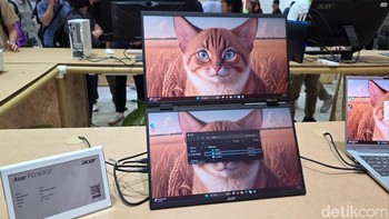 Kalau ini adalah Acer PD163QT, monitor layar ganda yang ukurannya lebih kecil. Foto: Fino Yurio Kristo/detikINET