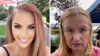 Foto Kiri muncul di TikTok. Gambar kedua adalah foto sebenarnya Foto: Boredpanda