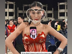Gaya Patricia Gouw Nonton Konser Lady Gaga, Totalitas Pakai Face Shield Mewah