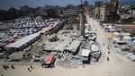 Penampakan Tenda-tenda Pengungsi Palestina di Pesisir Gaza