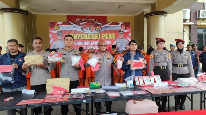 Polres Serang bongkar sindikat narkoba jaringan Malaysia (Bahtiar/detikcom)