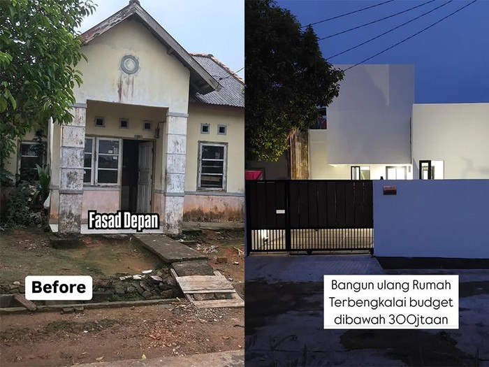 Renovasi rumah terbengkalai menjadi estetis, viral di media sosial.