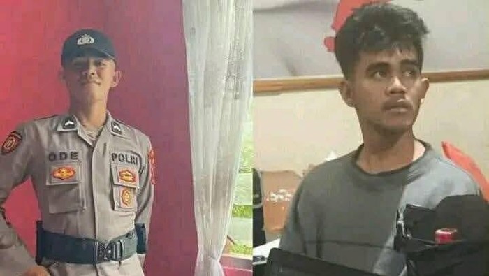 Oknum polisi Bripda La Ode Sultan diamankan usai menyerahkan diri ke Polda Papua.
