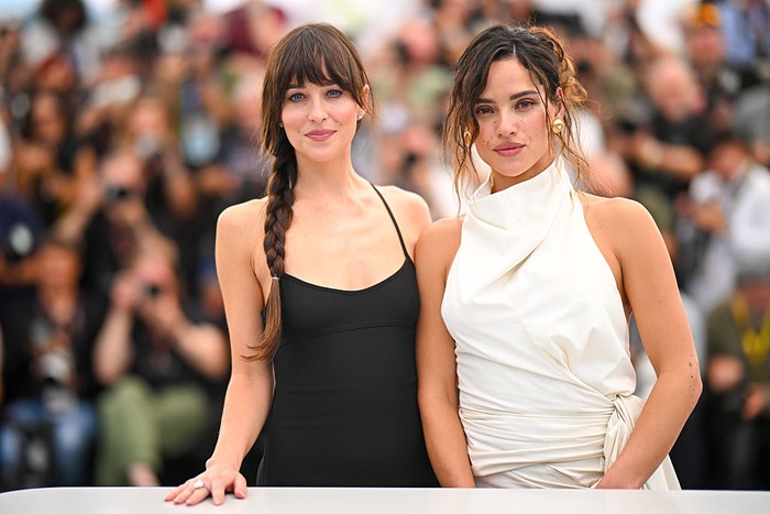 CANNES, FRANCE - MAY 19: Dakota Johnson and Adria Arjona during the 