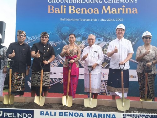 Groundbreaking proyek Bali Benoa Marina di Bali Maritime Tourism Hub (BMTH), Pelabuhan Benoa, Denpasar, Bali, Kamis (22/5/2025). (Foto: Ni Made Lastri Karsiani Putri/detikBali)