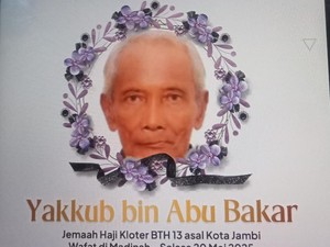 Satu Jemaah Haji Asal Jambi Meninggal Dunia, Sakit Saat Tiba di Madinah