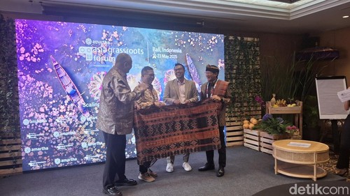 Konferensi pers The 2025 Asia Grassroots Forum yang digelar di Grand Hyatt Nusa Dua, Bali, Kamis (22/5/2025).