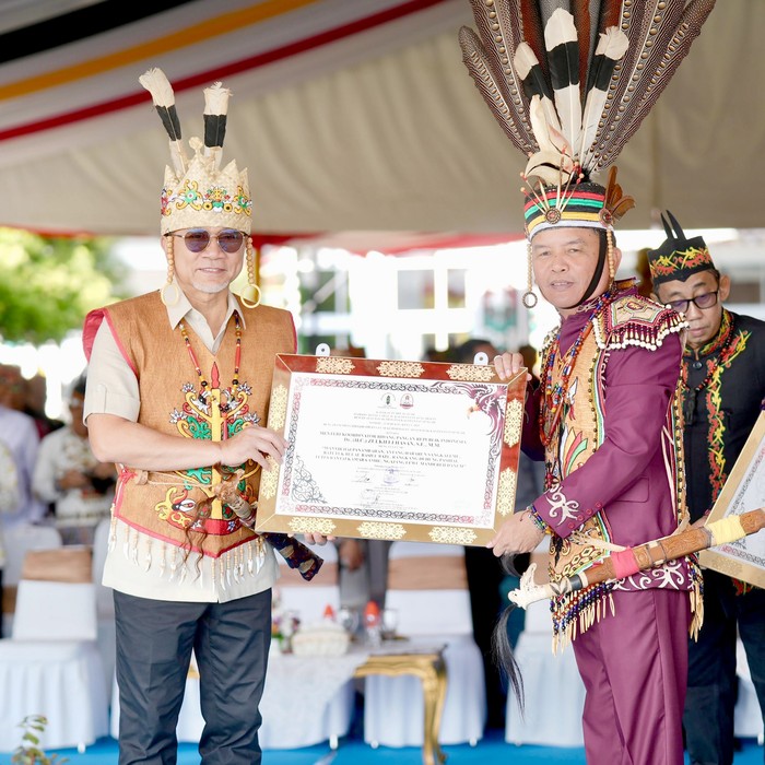 Gelar yang didapat yakni 'Mantir Hai Panambahan, Antang Habarun Sangkalemu, Batutuk Bulau Basilu Batu. Rangkang Duhung Pasihai, Tetes Rantai Kamara Ambu, Ngajang Lewu Mandereh Danum'. Arti dari gelar kehormatan adat Dayak yang diterima Ketua Umum PAN tersebut ialah yang berarti orang yang arif bijaksana, mampu untuk menjaga ketahanan pangan, untuk kemakmuran dan kesejahteraan seluruh rakyat.