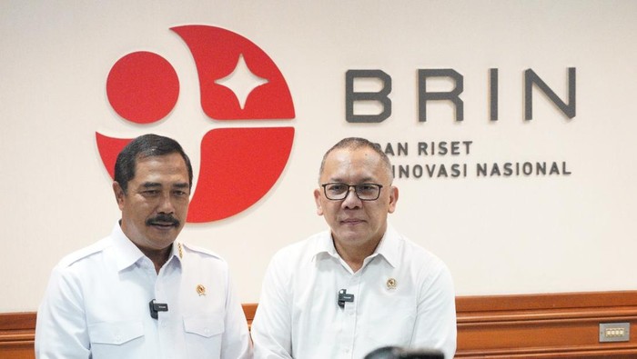 Menteri Imipas, Agus Andrianto, bertemu Kepala BRIN Laksana Tri Handoko. Keduanya membahas rencana dan dukungan BRIN terhadap Kemenimipas. (dok Ist)
