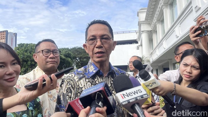 Sejumlah pengurus Badan Pengusahaan Kawasan Perdagangan Bebas dan Pelabuhan Bebas Batam Batam menyambangi Istana Negara untuk bertemu Presiden Prabowo Subianto. (Eva/detikcom).