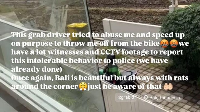 Unggahan story Instagram Jojo Tao, mengenai perlakuan seorang driver ojol, Kamis (22/5/2025).