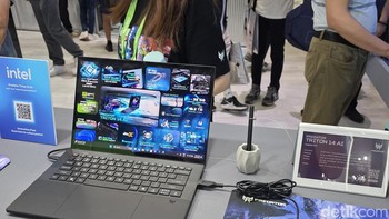 Sebagai PC Copilot+, perangkat ini menghadirkan fitur AI seperti terjemahan real-time melalui Live Captions dan pembuatan gambar di Microsoft Paint dengan Image Creator. Foto: Fino/detikinet