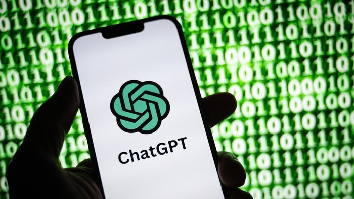 This illustration photograph taken on October 30, 2023, shows the logo of ChatGPT, a language model-based chatbot developed by OpenAI, on a smartphone in Mulhouse, eastern France. (Photo by SEBASTIEN BOZON / AFP)