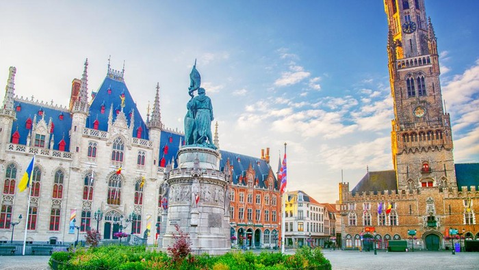 Ilustrasi wisata Bruges, Belgia