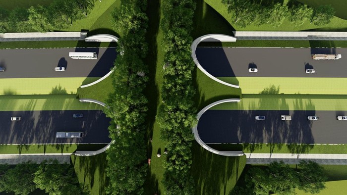 PT Waskita Karya (Persero) Tbk membangun Jembatan Satwa di sekitar Tol IKN Seksi 3B Segmen KKT Kariangau-Simpang Tempadung, Kalimantan Timur. Adapun anggaran yang diperlukan untuk membangun infrastruktur ini mencapai Rp 2,6 triliun.