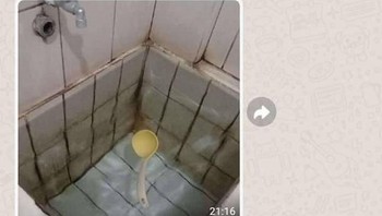 Ketika gayung kamar mandi diganti centong. Foto: X.com