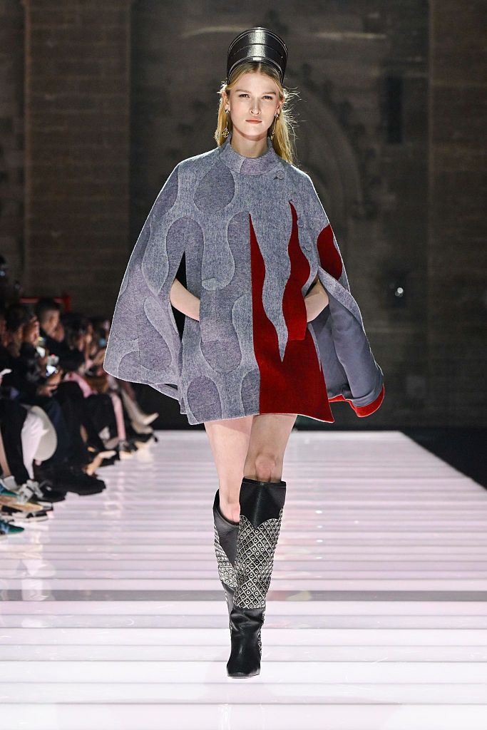 A model at the Louis Vuitton Cruise 2026 show held at the Palais des Papes on May 22, 2025 in Avignon, France. (Photo by Giovanni Giannoni/WWD via Getty Images)