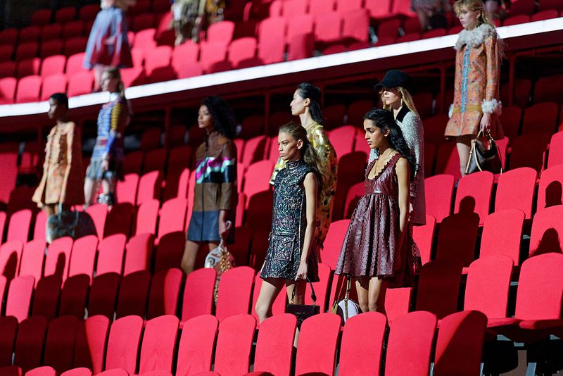 AVIGNON, FRANCE - MAY 22: A model, handbag detail, walks the runway during the Louis Vuitton Cruise 2026 at Palais Des Papes on May 22, 2025 in Avignon, France.