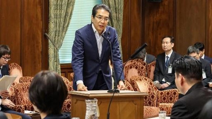 Menteri Pertanian, Kehutanan, dan Perikanan Jepang, Taku Eto. (Photo by JIJI Press / AFP)