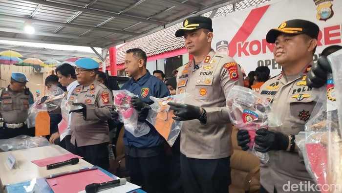 Polres Gowa, Sulawesi Selatan (Sulsel) saat merilis hasil operasi penyakit masyarakat (pekat) Lipu 2025.