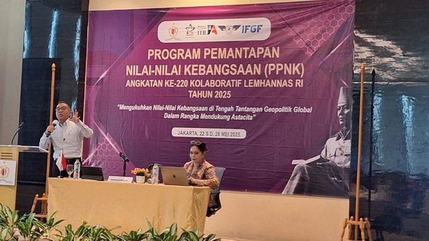 Program Pemantapan Nilai-nilai Kebangsaan (PPKN) Angkatan ke-220 Lemhanas RI tahun 2025, di Gedung Lemhannas RI, Kamis (22/05/2025) (Dok Istimewa)
