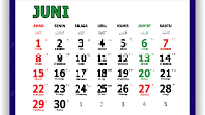 Kalender Juni 2025