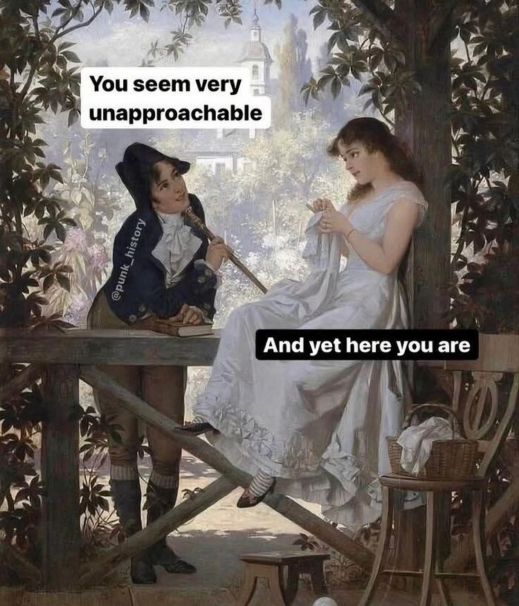 Meme sarkas dari lukisan klasik berikut ini cocok banget buat orang yang bodo amatan. Namanya juga hidup, jalani aja dan tetap chill.