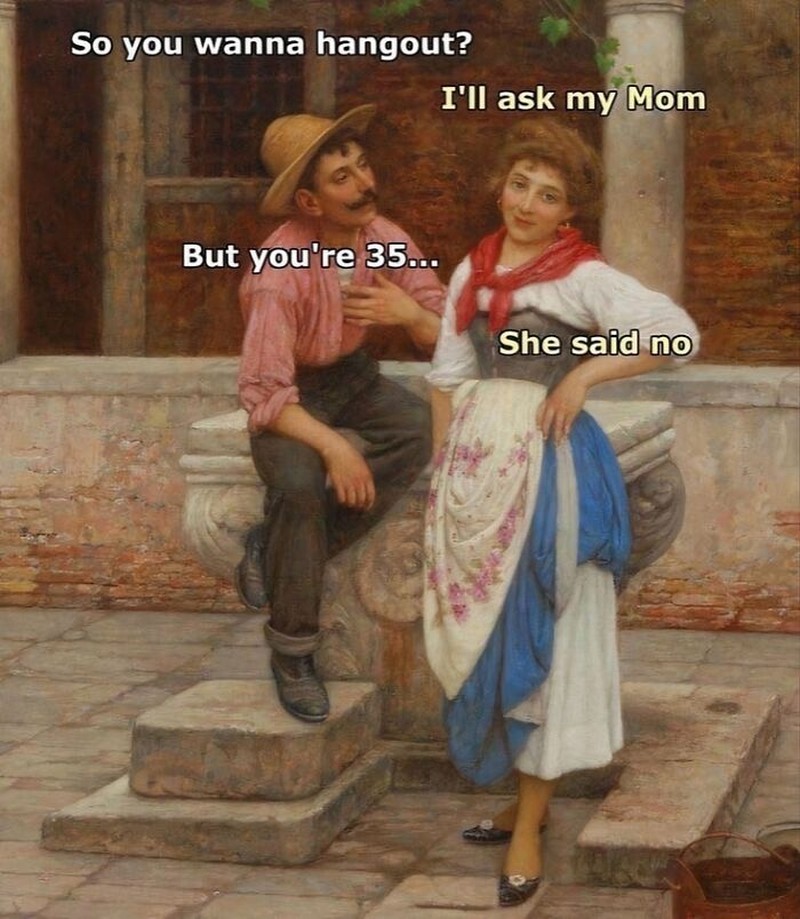 Meme sarkas dari lukisan klasik berikut ini cocok banget buat orang yang bodo amatan. Namanya juga hidup, jalani aja dan tetap chill.