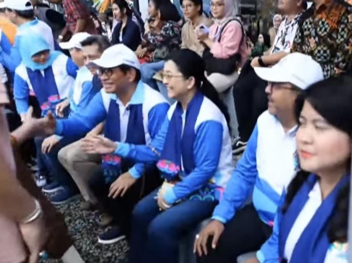 Pramono dan Rano Karno tiba di Taman Literasi (dok tangkapan layar)