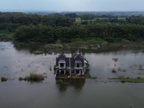 Potret Rumah Mewah Terbengkalai di Tengah Rawa Seluas 4 Lapangan Bola