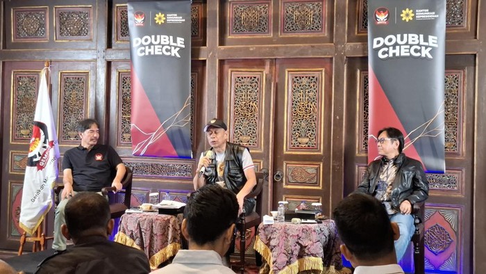 Wakil Menteri Sosial (Wamensos) Agus Jabo Priyono dalam diskusi di kawasan Menteng, Jakpus, Sabtu (24/5/2025).