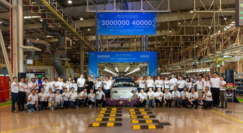 Wuling secara global telah memproduksi 3 juta mobil listrik.