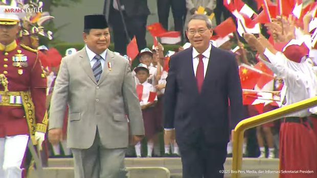 Kunjungan Resmi Premier Republik Rakyat Tiongkok (RRT) Li Qiang, Istana Merdeka, 25 Mei 2025. (Tangkapan layar youtube Setpres RI)