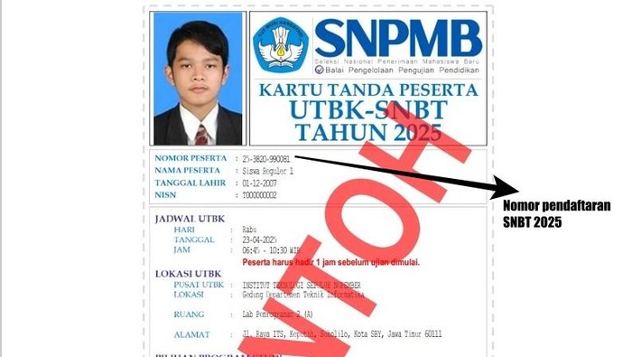 Nomor Pendaftaran SNBT 2025