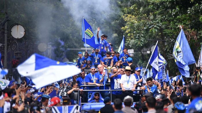 Perayaan juara Persib Bandung di Kota Bandung, Minggu (25/5/2025).