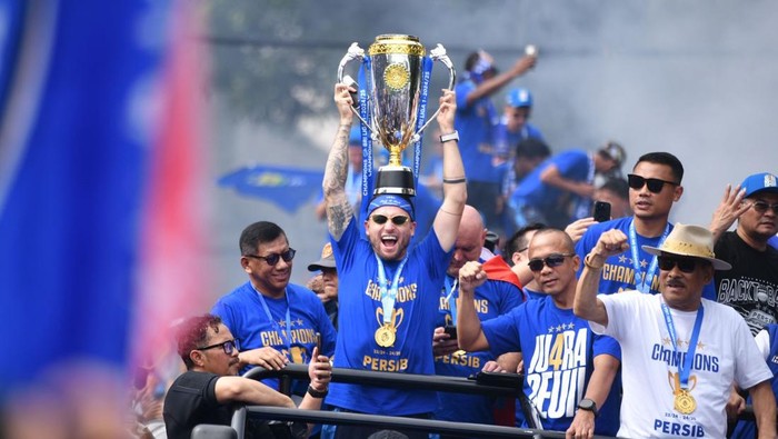 Perayaan juara Persib Bandung di Kota Bandung, Minggu (25/5/2025).