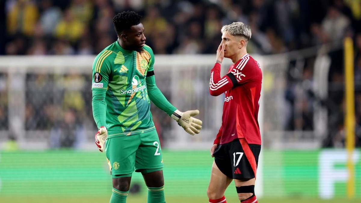 Andre Onana dan Alejandro Garnacho dicoret dari skuad Manchester United di laga terakhir. 9Foto: UEFA via Getty Images/Ahmad Mora - UEFA)