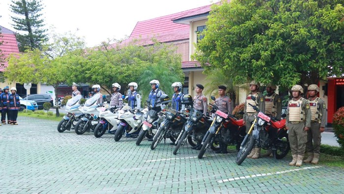 Apel kesiapan hadapi karhutla di Polresta Banjarmasin.
