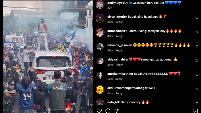 Dedi Mulyadi konvoi rayakan kemenangan Persib