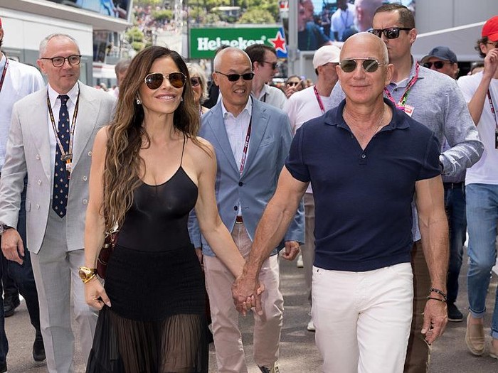MONTE-CARLO, MONACO - MAY 25:  Lauren Sánchez and Jeff Bezos attends the F1 Grand Prix Of Monaco on May 25, 2025 in Monte-Carlo, Monaco. (Photo by Arnold Jerocki/FilmMagic)