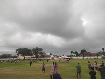 Saat Helikopter Gudang Garam Mendarat Darurat di Jombang gegara Cuaca